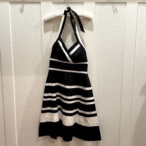 White House Black Market Fit & Flare Halter Dress -Size 0 (fits up to Size 6)